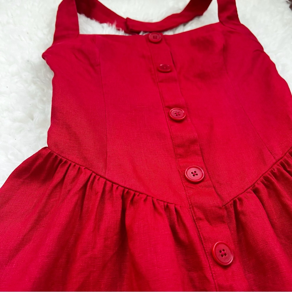 Reformation Mariela Linen Dress in Lipstick - Picture 11 of 12